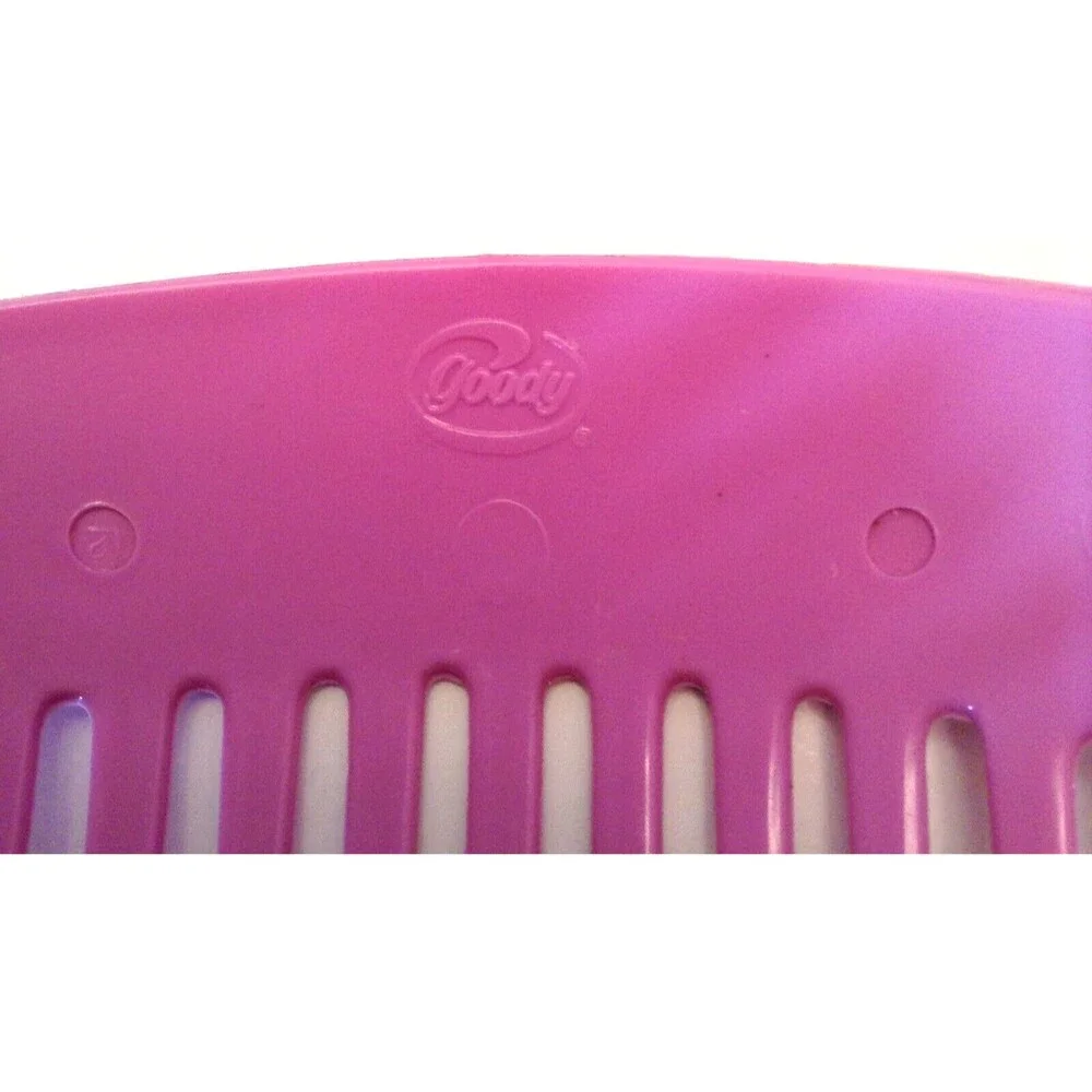 Vtg GOODY 1980s TZERS Hair Cincher Clip Banana Comb Pony Red Purple Blue Set 3